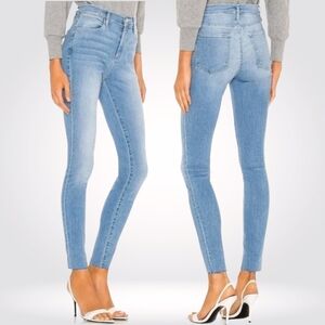 FRAME Le High Skinny Fray Ankle Jeans Light Blue Raw Hem Europa Women's Size 29
